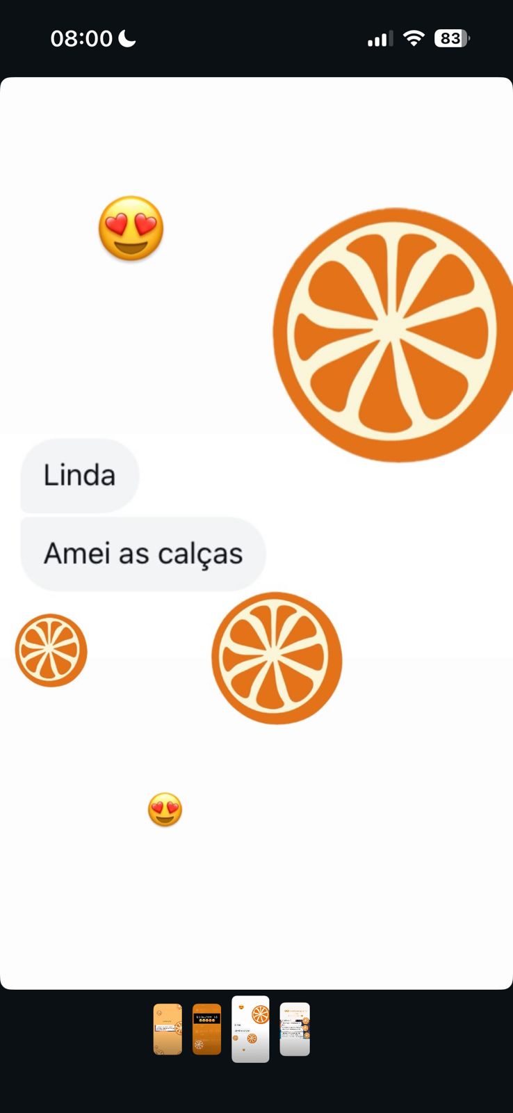 Avaliação positiva de cliente Flor de Tangerina